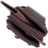 Коричневая кожаная мужская сумка на пояс с одним отделением Vintage (20451) - 7