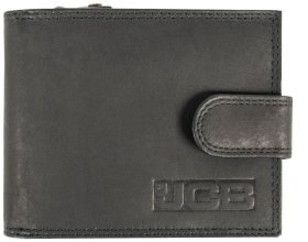 Шкіряний чоловічий гаманець на кнопці з RFID-захистом JCB NC45MN 94314 чорного кольору