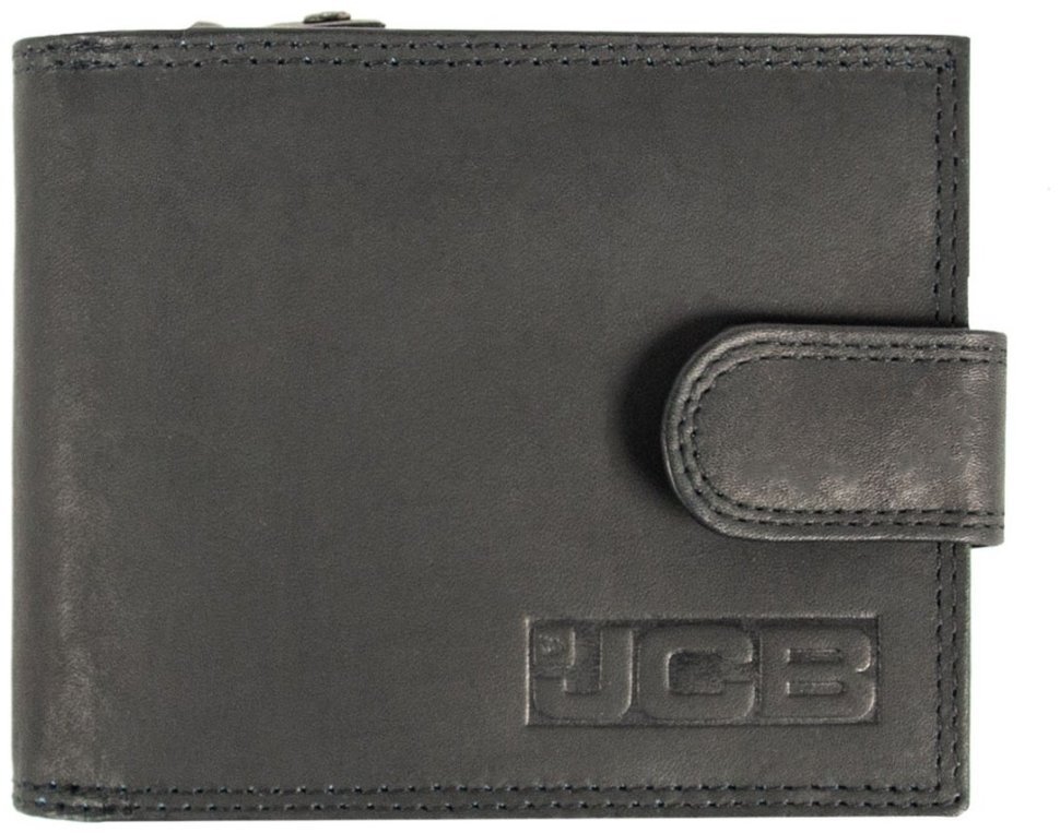 Шкіряний чоловічий гаманець на кнопці з RFID-захистом JCB NC45MN 94314 чорного кольору modnotak фото №1