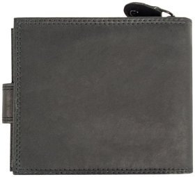 Шкіряний чоловічий гаманець на кнопці з RFID-захистом JCB NC45MN 94314 чорного кольору