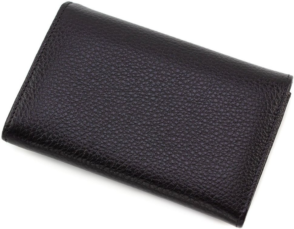 Жіночий чорний гаманець середнього розміру з натуральної шкіри Tony Bellucci (10746)