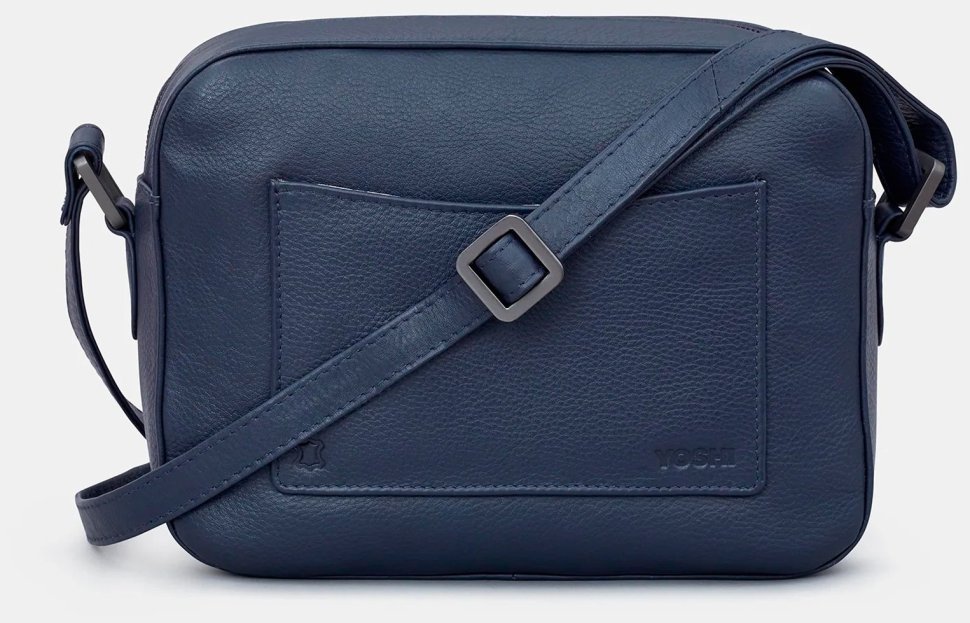 Женская кожаная сумка кросс-боди в темно-синем цвете Yoshi Belmont (Великобритания) 94414 modnotak фото №3