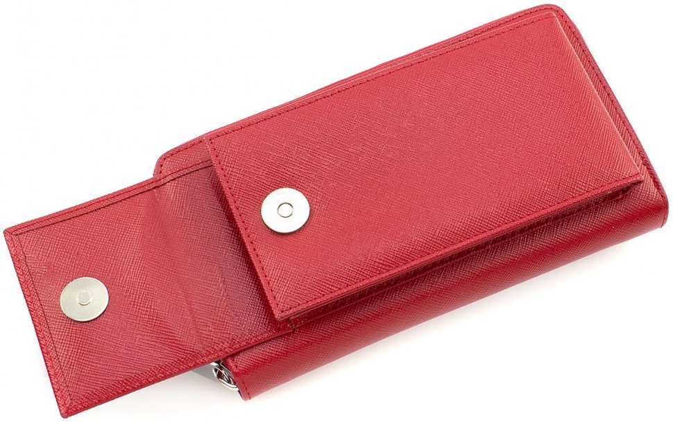 Красный кошелек-клатч из натуральной кожи  турецкого производства KARYA (1154-024)