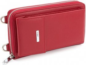 Червоний гаманець-клатч з натуральної шкіри турецького виробництва KARYA (1154-024)