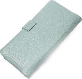 Вертикальный женский купюрник натуральной кожи бирюзового цвета KARYA (2421000)