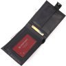 Черное мужское портмоне из натуральной кожи с эффектом под плетенку KARYA (2421200) - 4