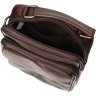 Удобная мужская сумка-барсетка из фактурной кожи коричневого цвета Vintage 2421949 - 4