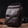 Удобная мужская сумка-барсетка из фактурной кожи коричневого цвета Vintage 2421949 - 7