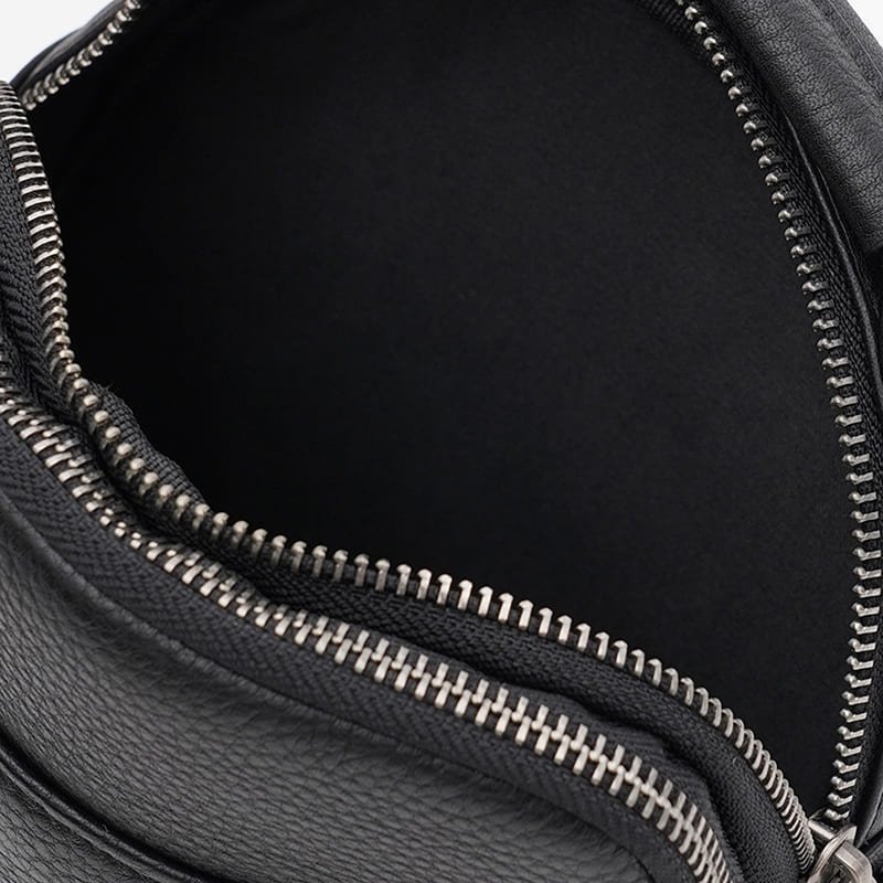 Маленькая мужская сумка-барсетка черного цвета с ручкой Ricco Grande (56014)