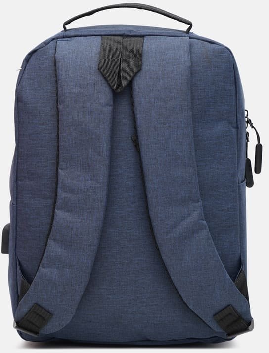 Синій місткий текстильний рюкзак з фіксацією на блискавичну застібку Monsen (19401)