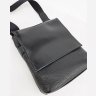 Наплечная сумка планшет черного цвета из двух видов кожи VATTO (11756) - 1