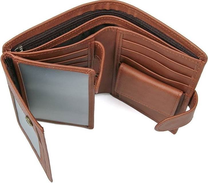 Коричневе чоловіче портмоне з гладкої шкіри з блоком під документи Vintage (2414534)