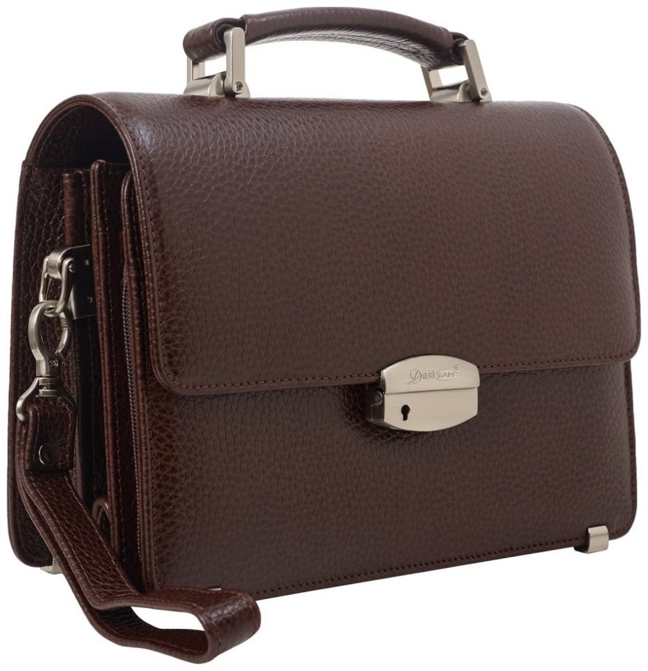 Классическая барсетка из натуральной кожи флотар Desisan 107014 коричневый modnotak фото №2