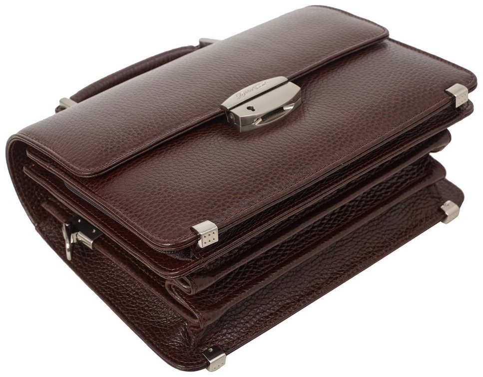 Классическая барсетка из натуральной кожи флотар Desisan 107014 коричневый modnotak фото №5