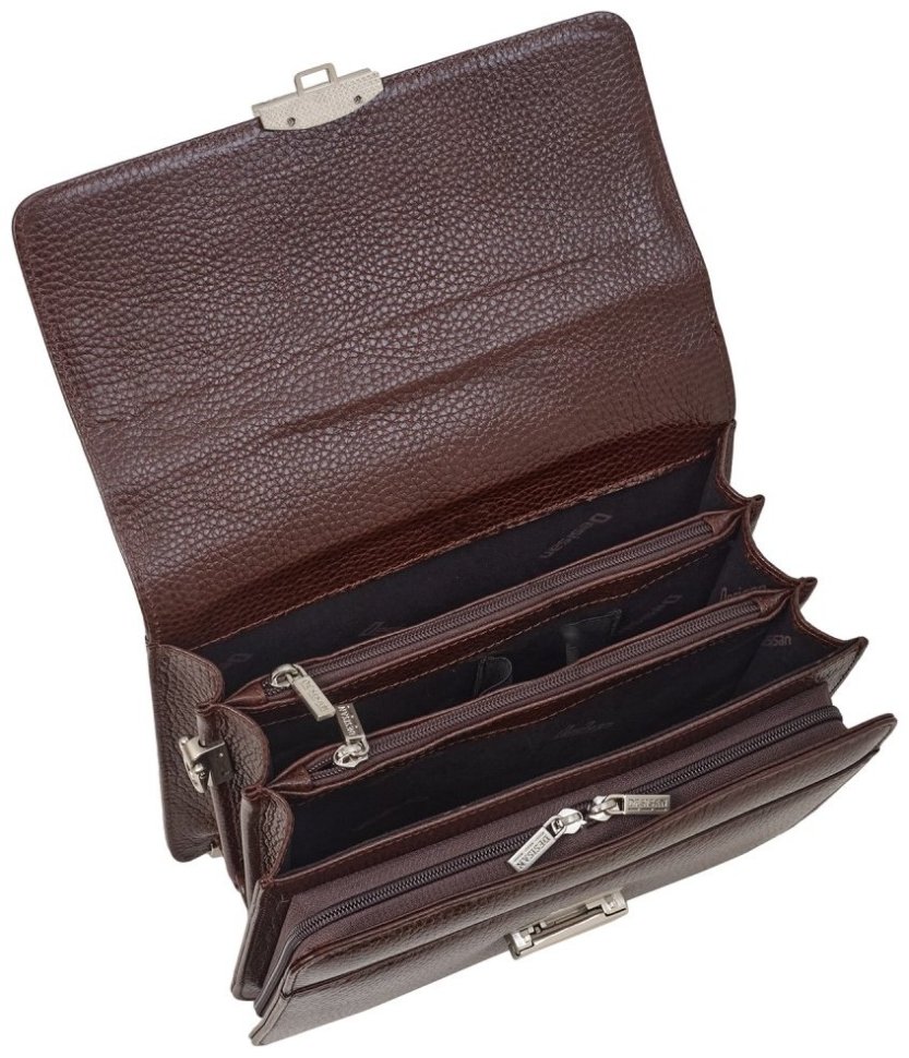 Классическая барсетка из натуральной кожи флотар Desisan 107014 коричневый modnotak фото №6