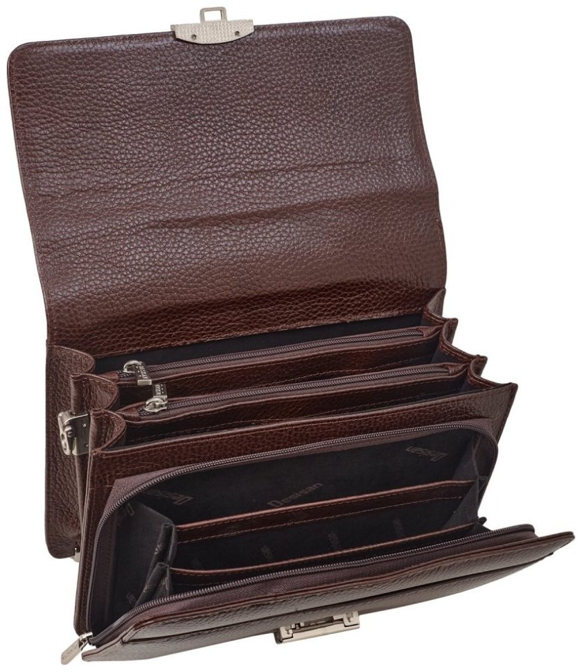 Классическая барсетка из натуральной кожи флотар Desisan 107014 коричневый modnotak фото №7