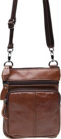 Чоловіча сумка-планшет коричневого кольору на блискавці Keizer (21356)