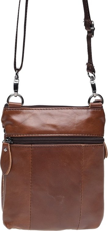 Мужская сумка-планшет коричневого цвета на молнии Keizer (21356)