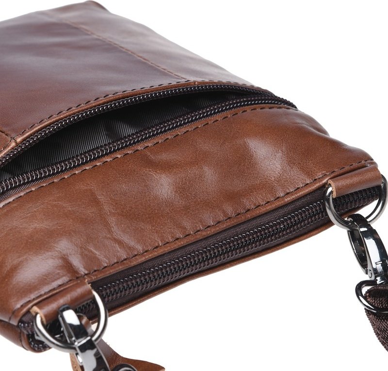 Мужская сумка-планшет коричневого цвета на молнии Keizer (21356)