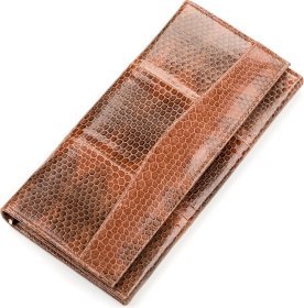 Коричневий фактурний гаманець зі зміїної шкіри SNAKE LEATHER (024-18147)