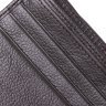Темно-коричневое мужское портмоне из фактурной кожи без застежки Vintage (2420476) - 5