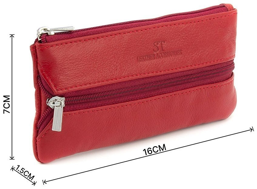 Большая женская ключница из натуральной кожи красного цвета ST Leather 1767314 фото №3 Большая женская ключница из натуральной кожи красного цвета ST Leather 1767314 modnotak фото №3