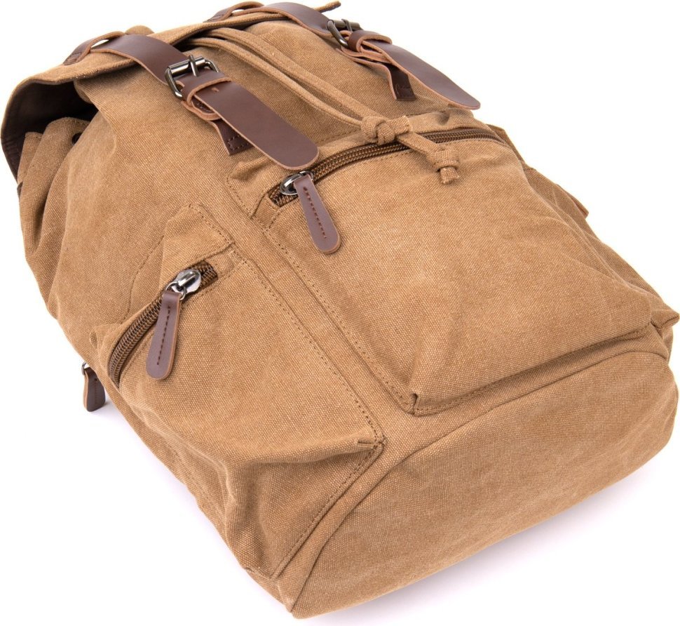 Светло-коричневый туристический рюкзак большого размера из текстиля Vintage (20610) 