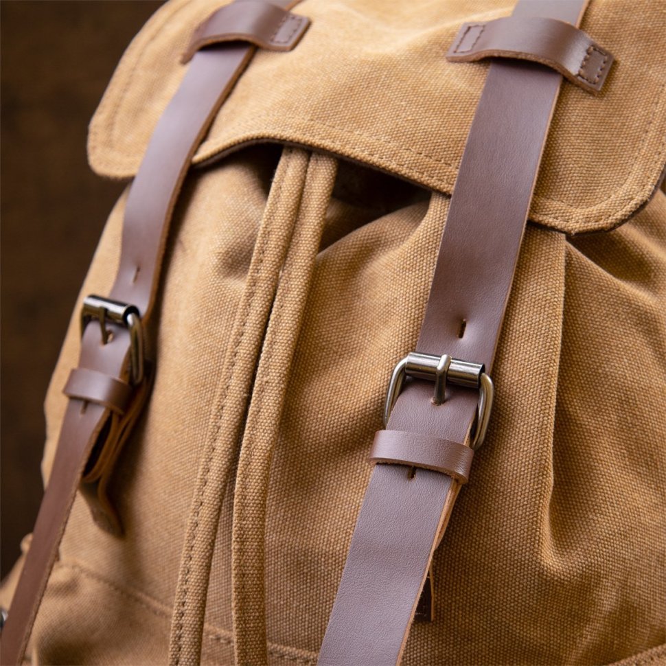 Светло-коричневый туристический рюкзак большого размера из текстиля Vintage (20610) 