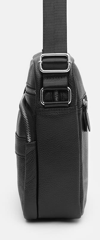 Класична чоловіча шкіряна сумка-планшет чорного кольору Keizer (22073)
