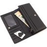 Чорний жіночий гаманець із натуральної зернистої шкіри з навісним клапаном ST Leather 1767414 - 7