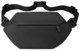 Мужская поясная сумка из черного текстиля на одну молнию Confident 77414