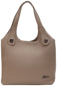 Ділова жіноча сумка з фактурної шкіри під формат А4 Desisan 107514 тауп