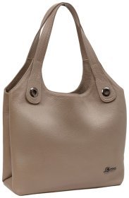 Ділова жіноча сумка з фактурної шкіри під формат А4 Desisan 107514 тауп