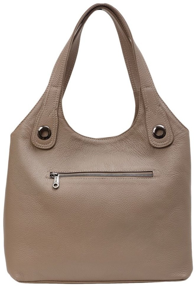 Деловая женская сумка из фактурной кожи под формат А4 Desisan 107514 тауп modnotak фото №4