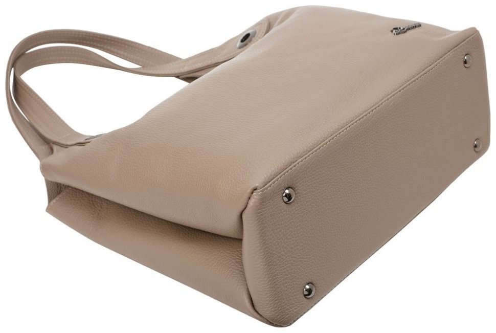 Деловая женская сумка из фактурной кожи под формат А4 Desisan 107514 тауп modnotak фото №5