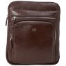 Кожаная мусжкая сумочка планшет DESISAN 107614 коричневая фактурная modnotak фото - 1