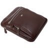 Кожаная мусжкая сумочка планшет DESISAN 107614 коричневая фактурная modnotak фото - 5