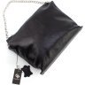 Чорна жіноча сумка-трапеція з натуральної шкіри з ланцюжком Grande Pelle 67814 - 7