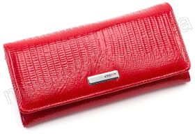 Лаковый кожаный кошелек красного цвета KARYA (1064-074)