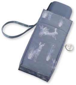 Женский мини зонт Fulton L501 Tiny-2 Hare &amp; Meadow (механика, складная, синего цвет с принтом зайцев) 108014