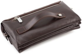 Вместительный кожаный клатч с клапаном на магнитах KARYA (0696-9)