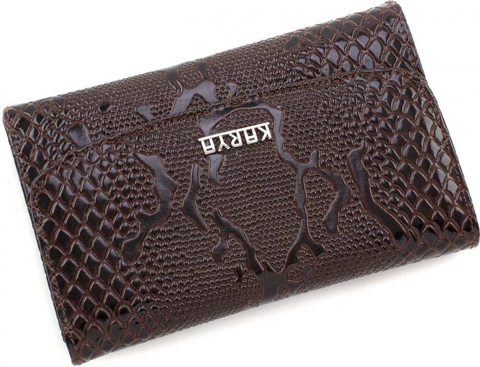 Жіночий гаманець коричневого кольору з натуральної шкіри з монетницьою KARYA (12361) УЦІНКА