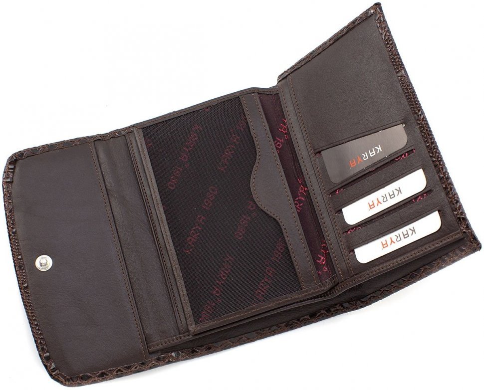 Жіночий гаманець коричневого кольору з натуральної шкіри з монетницьою KARYA (12361) УЦІНКА
