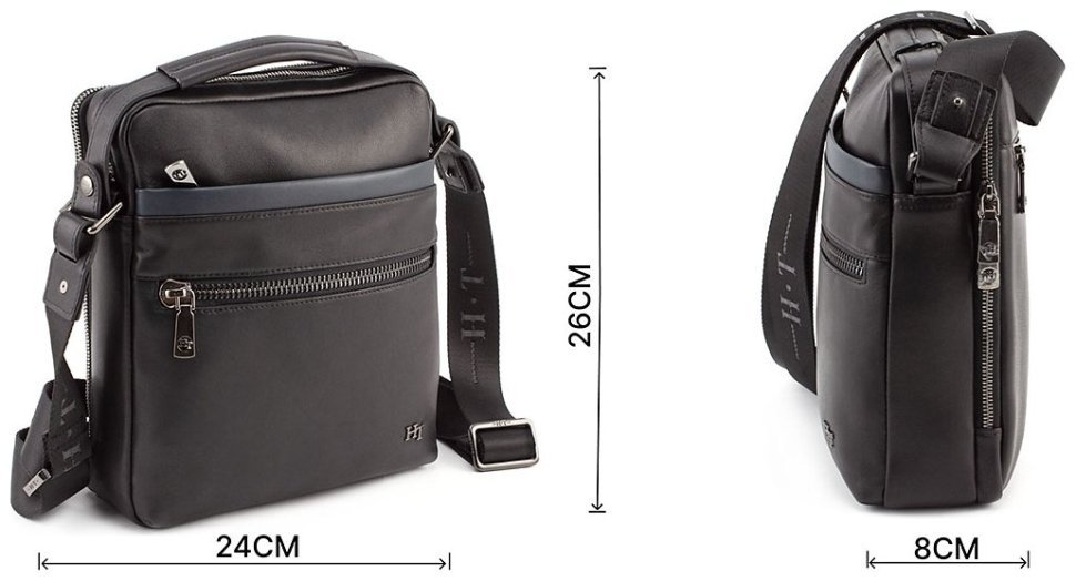 Мужская кожаная сумка на два отделения с ручкой H.T Leather (10156) modnotak фото №3