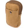 Маленькая мужская сумка-чехол на пояс из текстиля песочного цвета Vintage 2422227 - 1