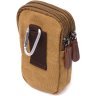 Маленькая мужская сумка-чехол на пояс из текстиля песочного цвета Vintage 2422227 - 2