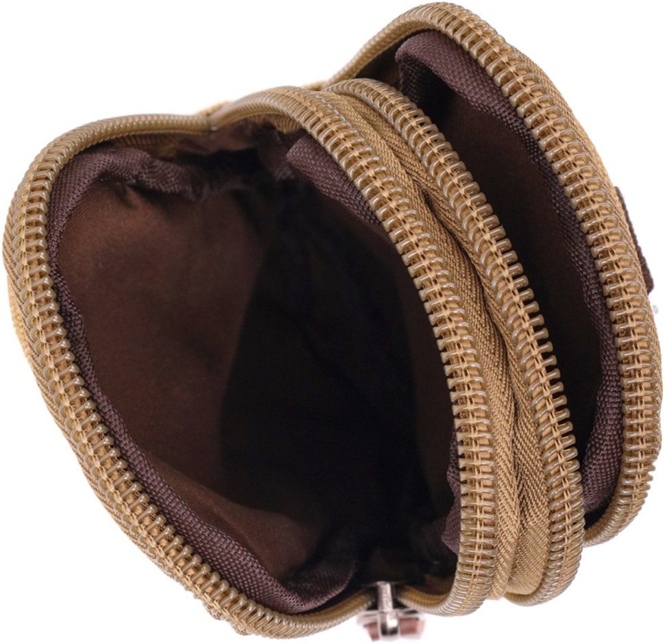 Маленькая мужская сумка-чехол на пояс из текстиля песочного цвета Vintage 2422227