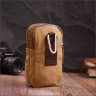 Маленькая мужская сумка-чехол на пояс из текстиля песочного цвета Vintage 2422227 - 8