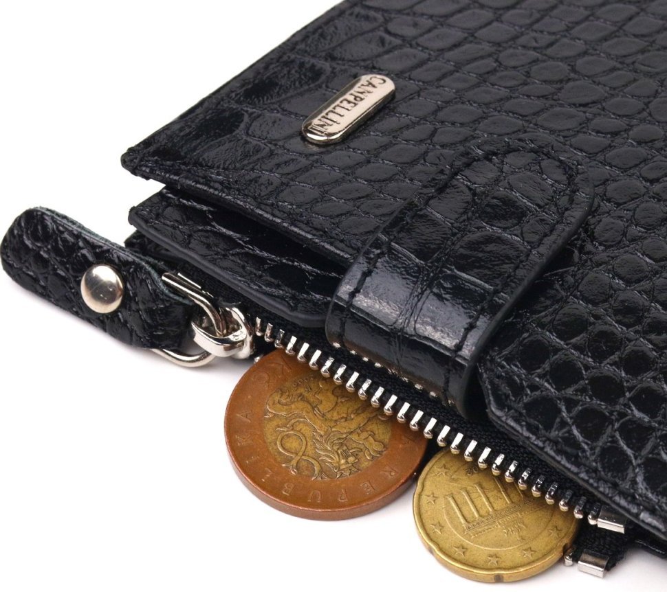 Чоловічий горизонтальний гаманець із натуральної фактурної шкіри з монетницею CANPELLINI (2421504)