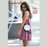 Круглая женская сумка-кроссбоди из натуральной кожи черно-белого цвета BlankNote Tablet 78614  - 3